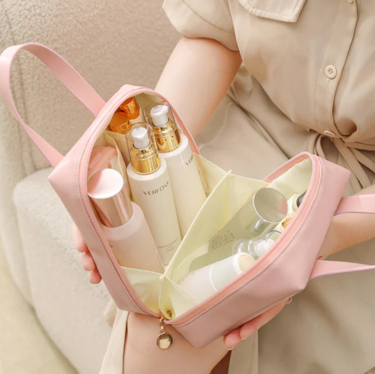 Icone™ MakeupBag: Multifunksjonell Utvidbar Sminkepung