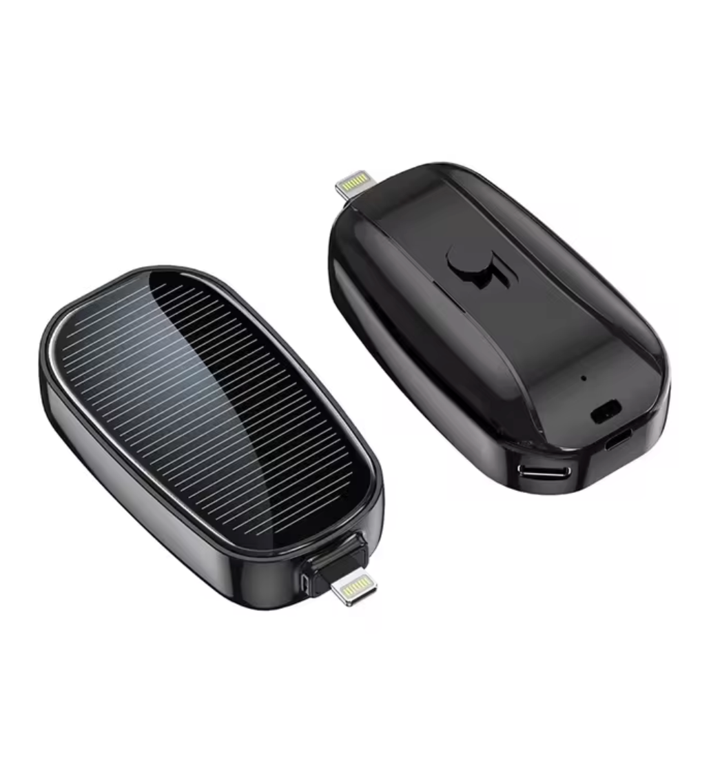MiniPowerBank: 1200mAh Solenergi Nøkkelkjede Strømbank