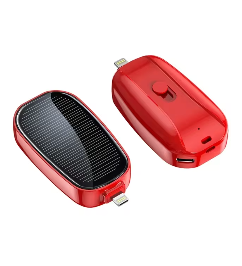 MiniPowerBank: 1200mAh Solenergi Nøkkelkjede Strømbank