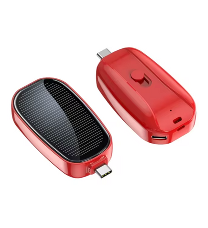 MiniPowerBank: 1200mAh Solenergi Nøkkelkjede Strømbank