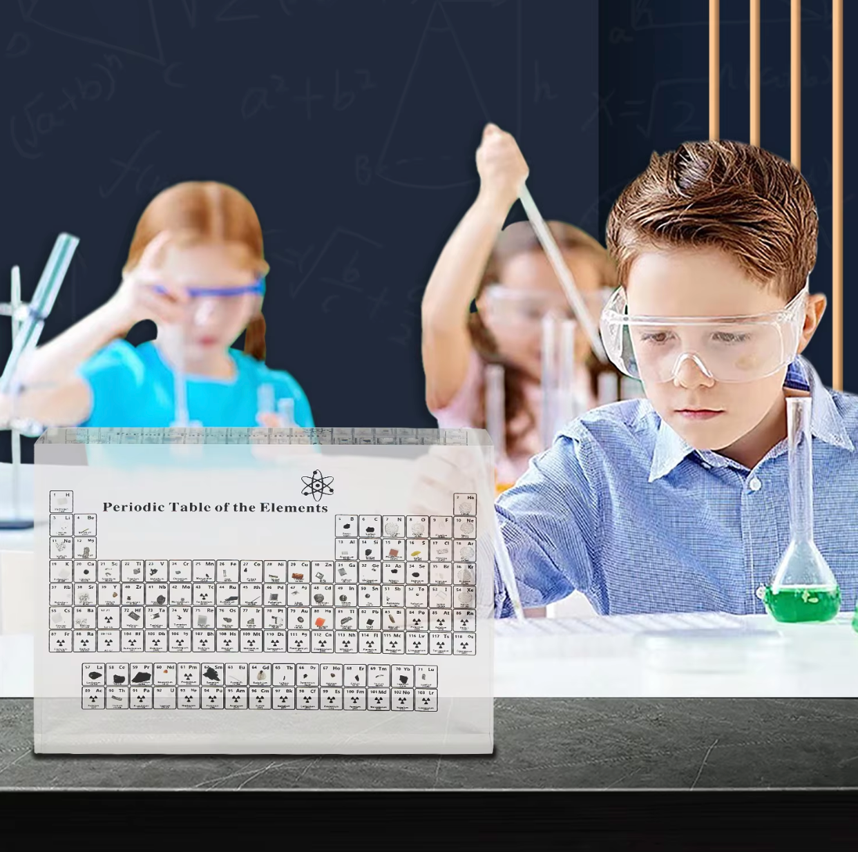 Ledsen™ PeriodicTable: Glass Periodisk Tabell Elementer Med Lys