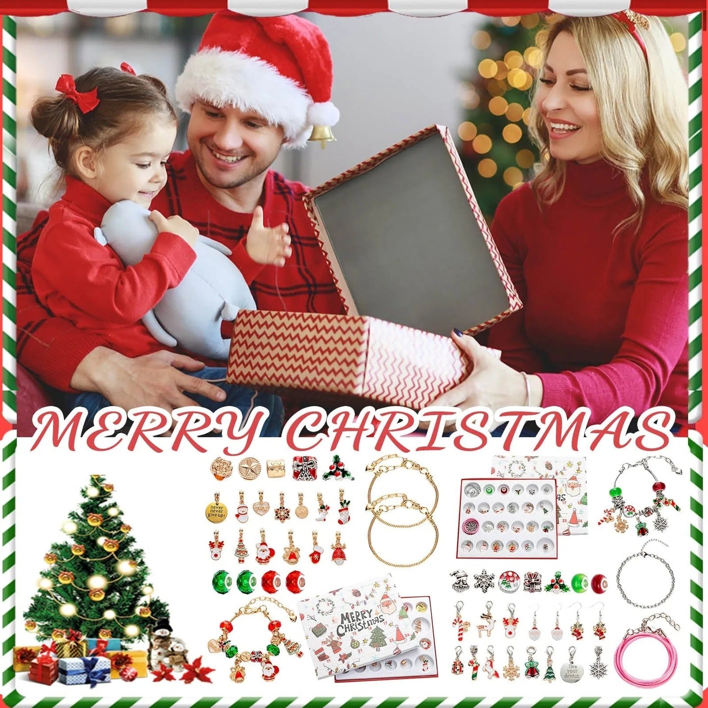 Jewelance™ BraceletCalendar: DIY Jule Adventskalender Armbånd Charm Sett