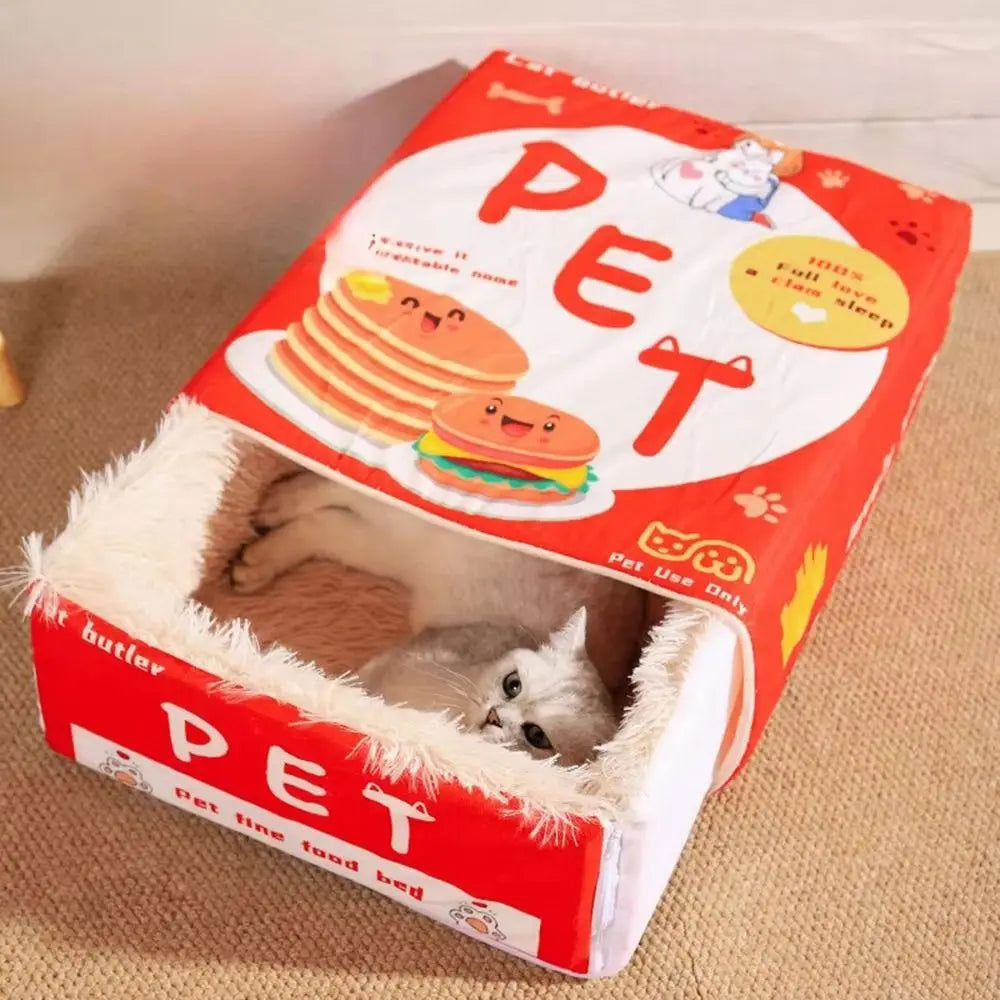 Catfri® CatBed: Koselig Innelukket Rektangulær Gjemmested KatteSeng