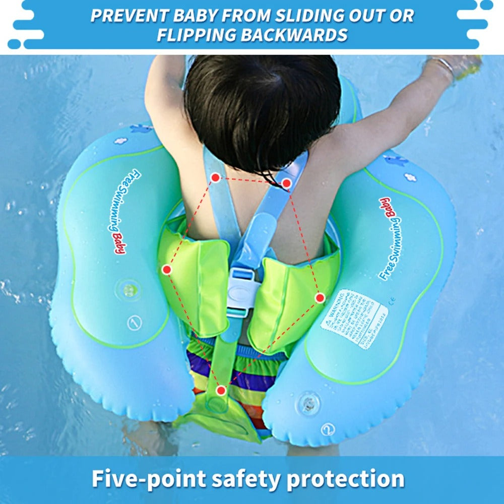 Kletshuts™ BabyFloat: Babybassengflyter med innebygd solskjerm