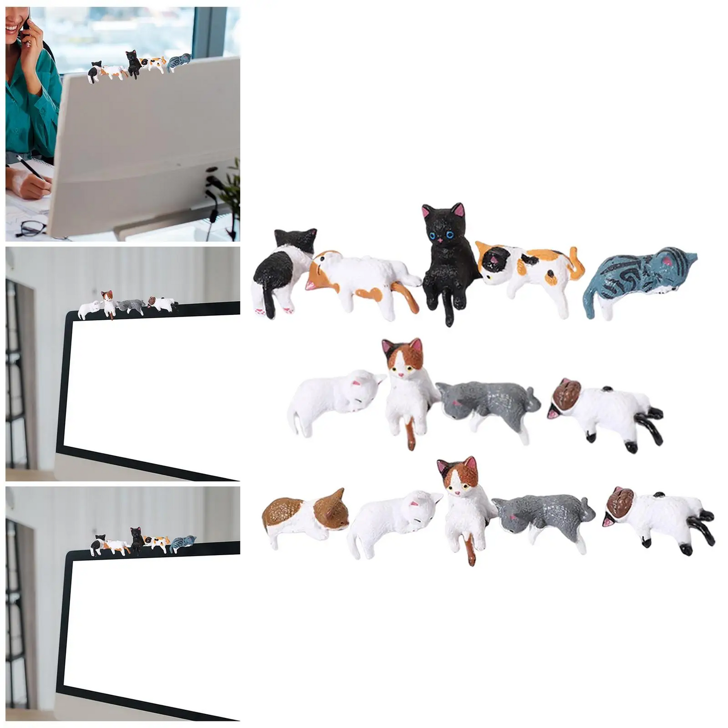 DeskFigurines™ 1+1 GRATIS - Stilfuldt Søde Minimalistiske Katte Skrivebords Figurer Sæt