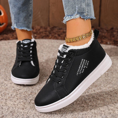 Happy™ VelvetSneakers: Platform Hyggeligt Ankel Snørebånd Fløjl Sneakers