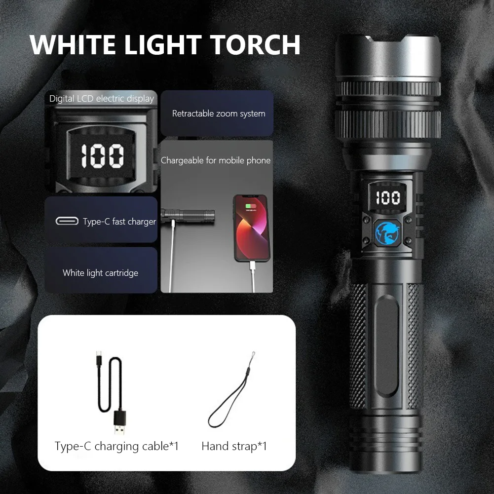 Ledsen™ AdjustableFlashlight: Ultrabright Oppladbar Lommelykt Med Justerbar Stråle