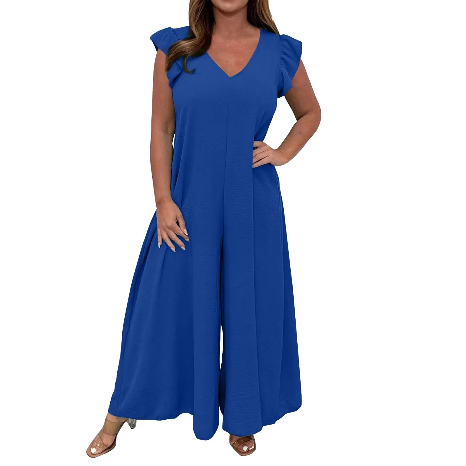 Icone™ CasualJumpsuit: Med volanger, vide ben Casual Jumpsuit