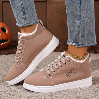 Happy™ VelvetSneakers: Platform Hyggeligt Ankel Snørebånd Fløjl Sneakers