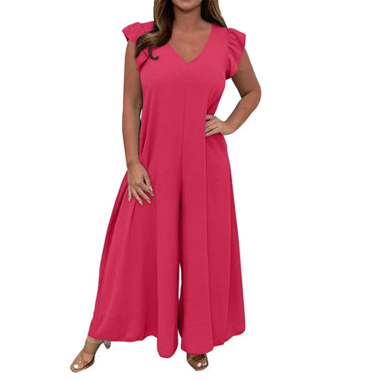 Icone™ CasualJumpsuit: Med volanger, vide ben Casual Jumpsuit