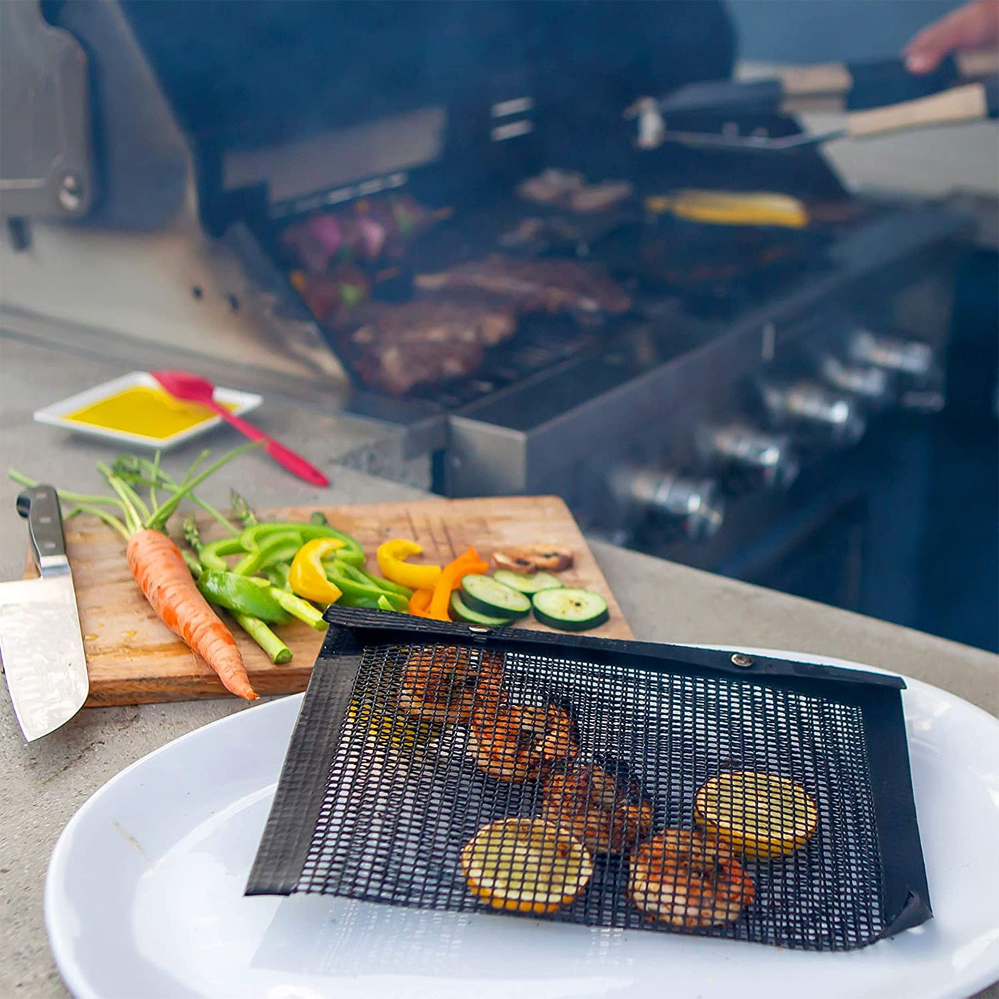 GrillBag - Gjenbrukbare Grillposer av Mesh