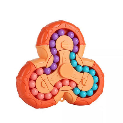 Kletshuts™ SensoryToy - 2 i 1 Rubiks terning / Magisk Bønne Gyro Fidget Spinner