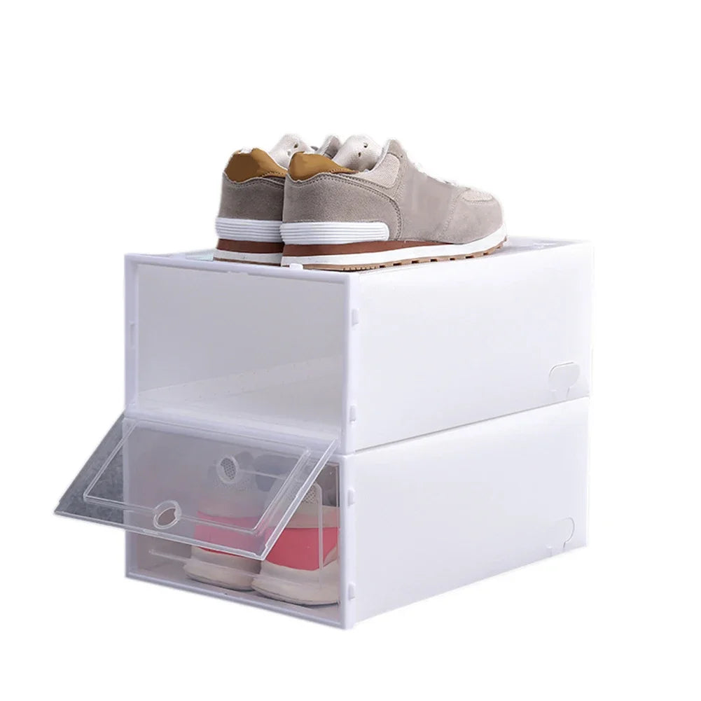 ShoeBox 5+5 GRATIS: Nem Adgang Stabelbar Gennemsigtig Vend-Top Sko Boks Opbevaringsskuffe