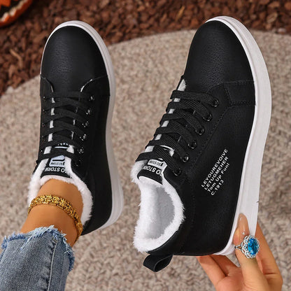 Happy™ VelvetSneakers: Platform Hyggeligt Ankel Snørebånd Fløjl Sneakers