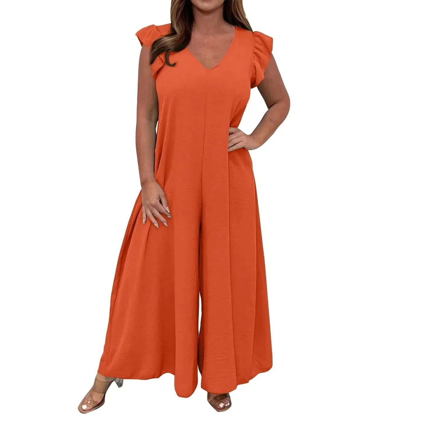 Icone™ CasualJumpsuit: Med volanger, vide ben Casual Jumpsuit
