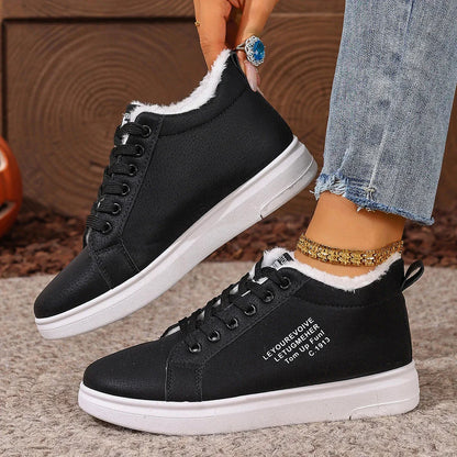 Happy™ VelvetSneakers: Platform Hyggeligt Ankel Snørebånd Fløjl Sneakers