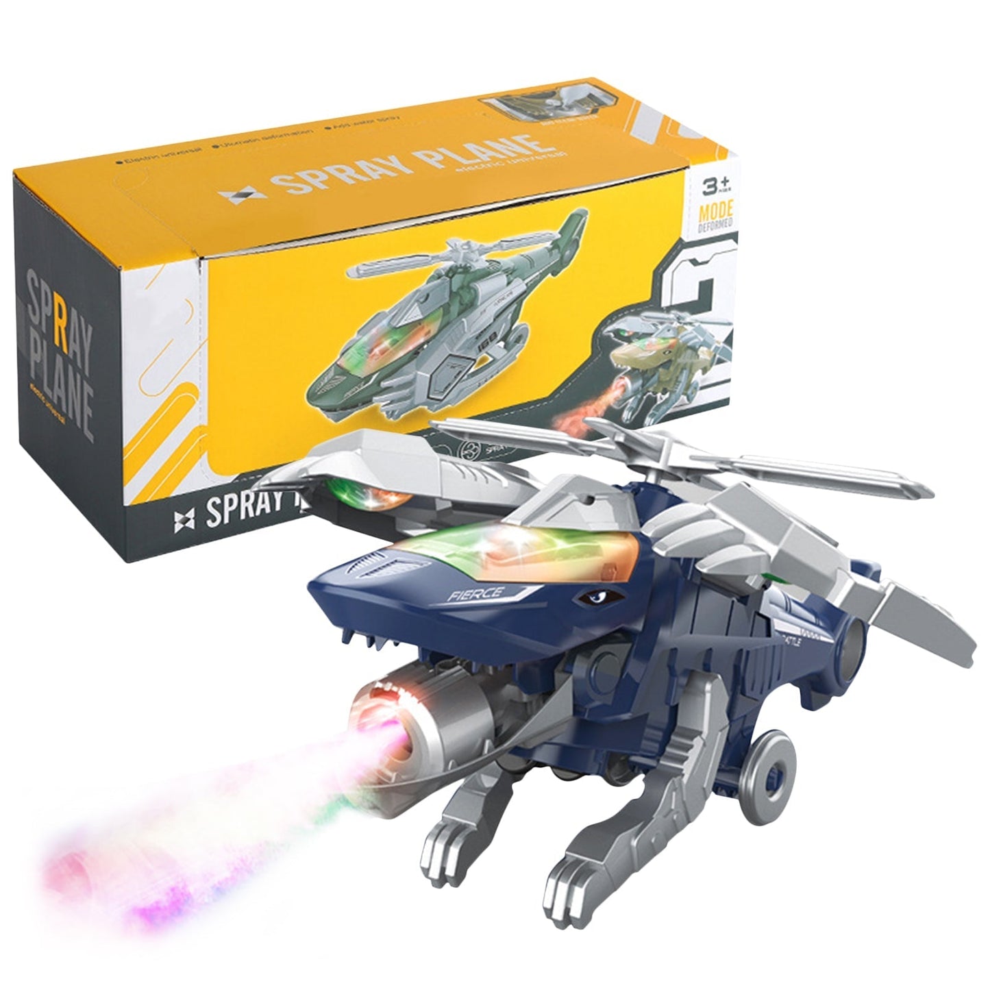 Kletshuts™ Dino - LED Transformerende Dinosaur Helikopter Leketøy