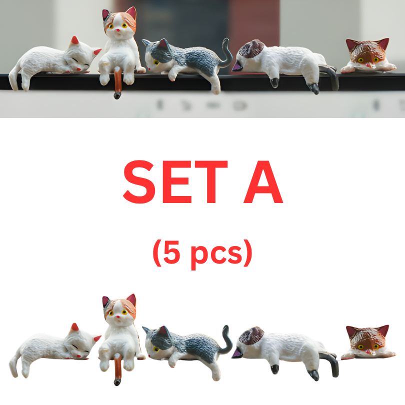 DeskFigurines™ 1+1 GRATIS - Stilfuldt Søde Minimalistiske Katte Skrivebords Figurer Sæt