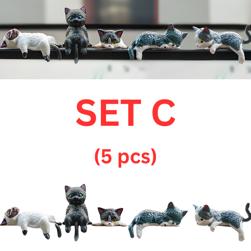 DeskFigurines™ 1+1 GRATIS - Stilfuldt Søde Minimalistiske Katte Skrivebords Figurer Sæt