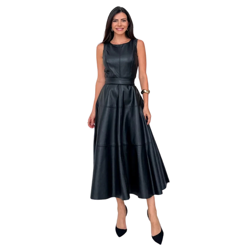 Icone™ LuxeDress: Elegant Luksuriøs Damekjole Uten Ermer I Mellomlengde