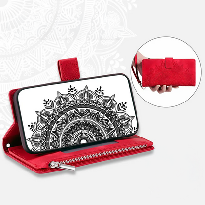 Icone™ WalletCase: Premium Præget Flip Cover Slankt Telefon Tegnebogs Etui