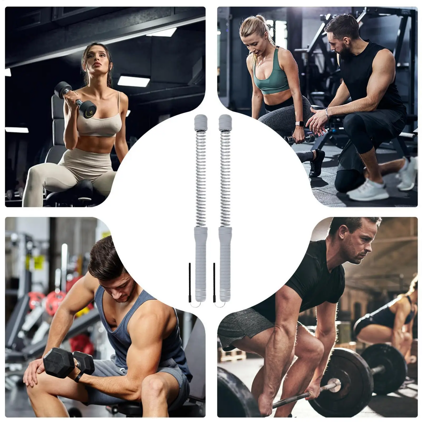 FitnessBar 1+1 GRATIS: Justerbar Fjeder Krop Træning Fitness Bar Træner