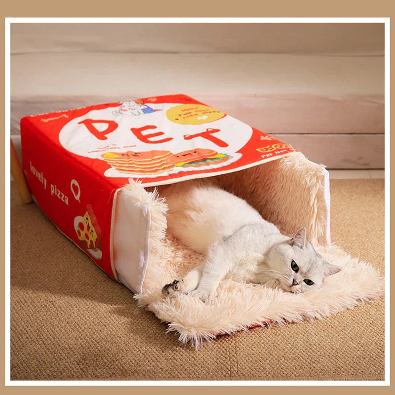 Catfri® CatBed: Koselig Innelukket Rektangulær Gjemmested KatteSeng