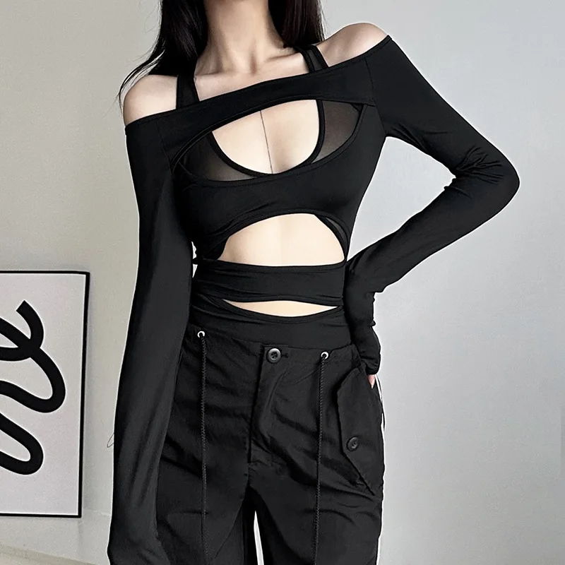 Icone™ MeshBodysuit: Dame Hull-ut Langermet Mesh Bodysuit