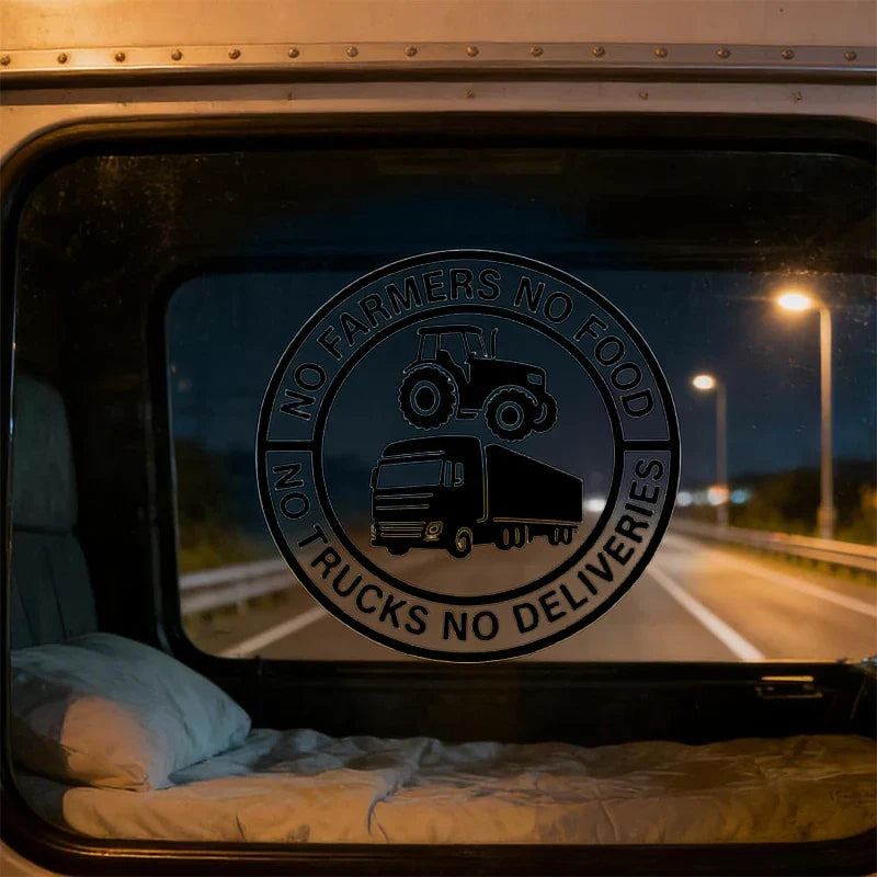 VinylStickers: Ingen Landmænd Ingen Mad Lastbil Vinyl Klistermærker