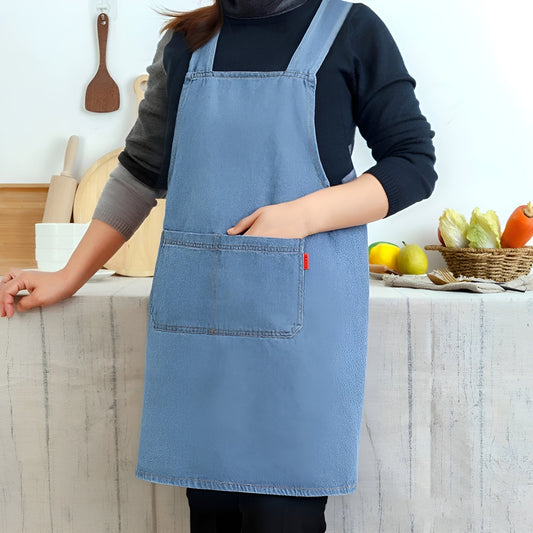 Icone™ DenimApron: Stilfullt Komfortabelt Cross-Back Denimforkle