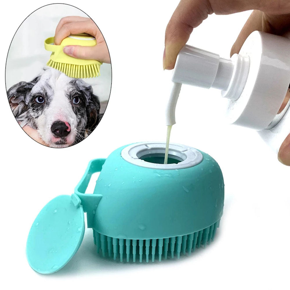 DogCatFri™ BathBrush - Massasjebørste i silikon til kjæledyr med sjampoboks