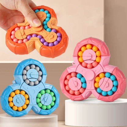 Kletshuts™ SensoryToy - 2 i 1 Rubiks terning / Magisk Bønne Gyro Fidget Spinner
