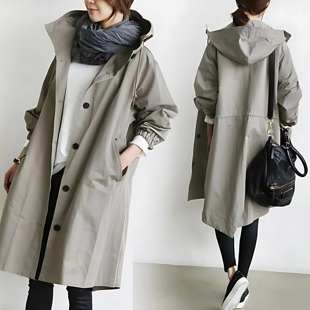 Icone™ ElegantCoat - All-Weather Lett Komfort Hette Elegant Frakk