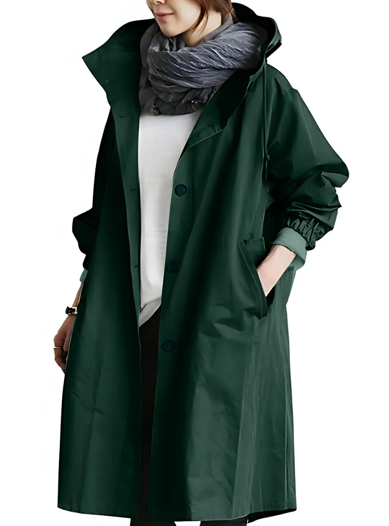 Icone™ ElegantCoat - All-Weather Lett Komfort Hette Elegant Frakk