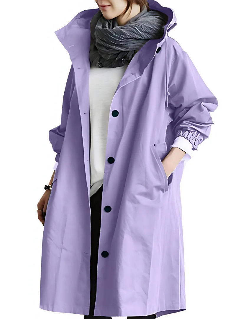 Icone™ ElegantCoat - All-Weather Lett Komfort Hette Elegant Frakk