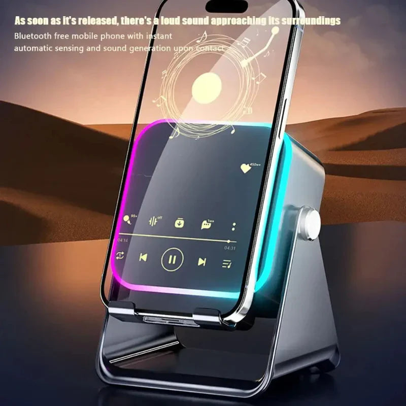 SoundCharge - Smart Bærbar Induktions Lyd Telefon Stand Oplader Og Højttaler