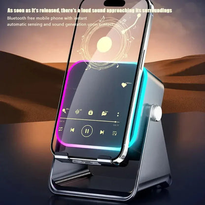 SoundCharge - Smart Bærbar Induktions Lyd Telefon Stand Oplader Og Højttaler