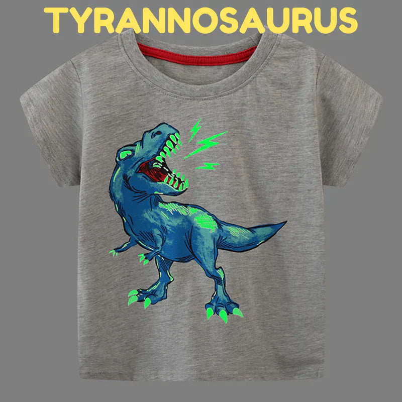 Icone™ DinoShirt: Barn Glød i Mørket Dinosaur T-skjorte