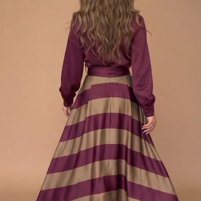 Icone™ StylishDress – Elegant Stribet Tidless Stilfuld Kjole