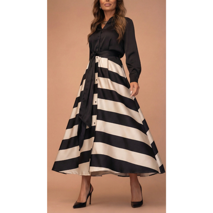 Icone™ StylishDress – Elegant Stribet Tidless Stilfuld Kjole