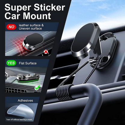 Holder360° FoldableHolder - Sammenleggbar Metall Magnetisk Biltelefonholder