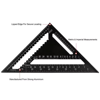 TriangleRuler - Aluminiumslegering Trekantlinjal Til Trebearbeiding