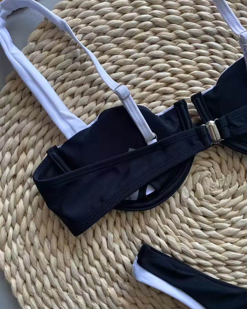 Icone™ ColorblockBikini: Komfortabel Underwire Sexy V-Formet Colorblock Bikini