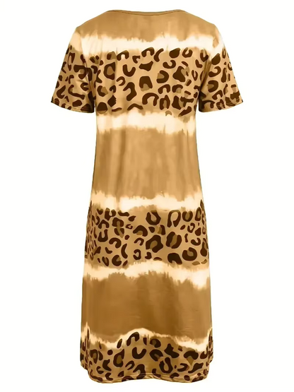 Icone™ LeopardDress: Dame Leopardprint Kjole