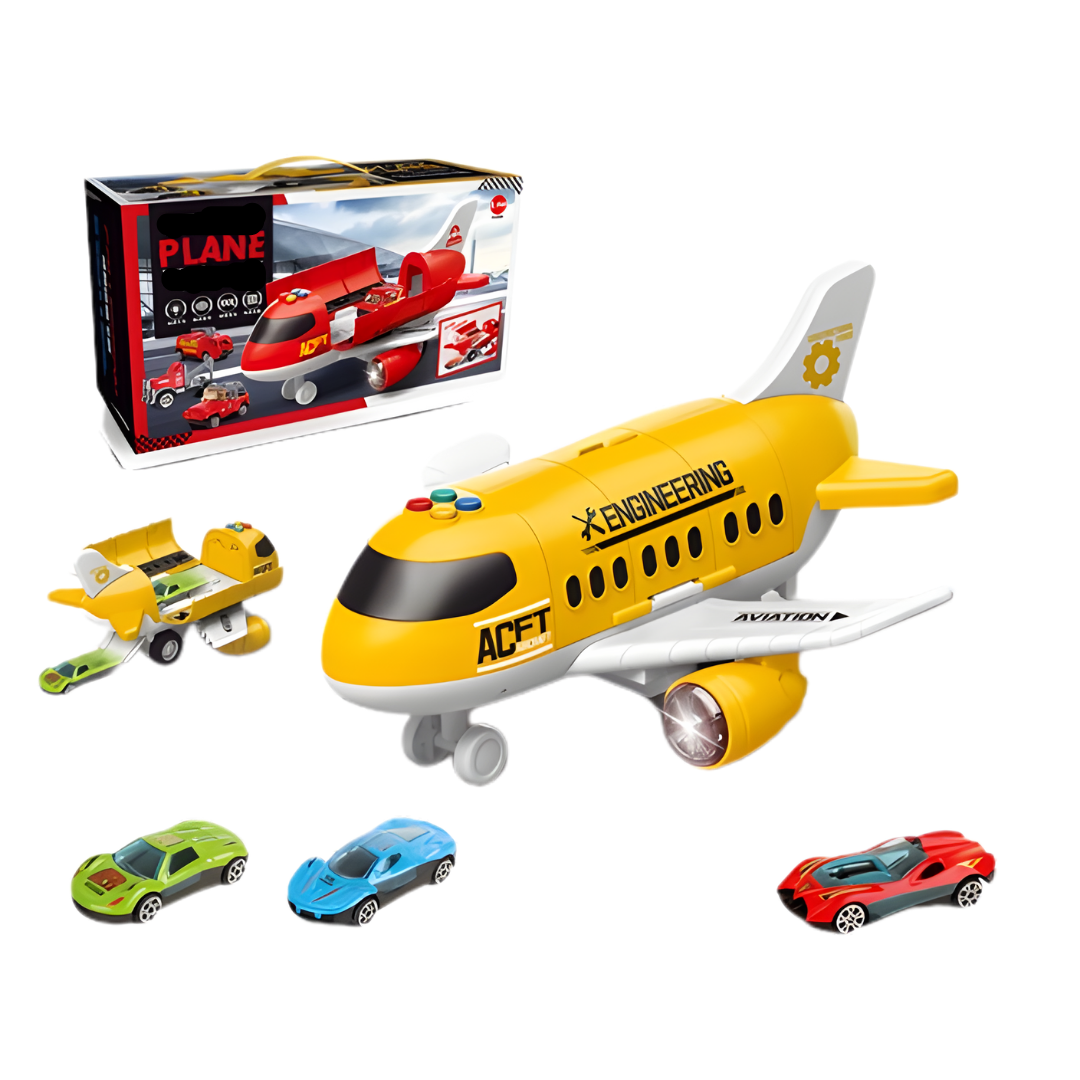 Kletshuts™ VehicleCarrier: Kjempe Fly Transport Kjøretøyholder Leketøy Sett