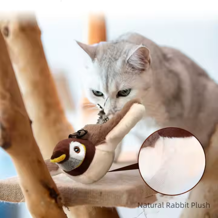 Catfri® FlappyBird: Interaktiv Spurv Fugl Leketøy Til Katter