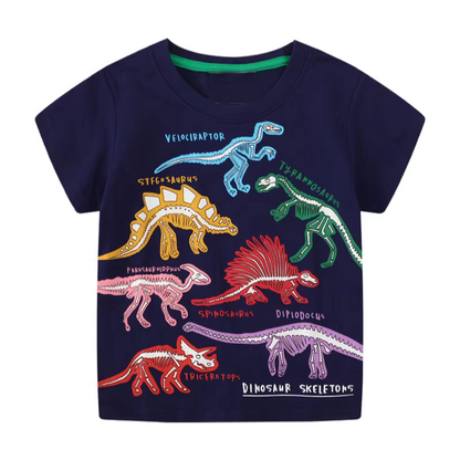 Icone™ DinoShirt: Barn Glød i Mørket Dinosaur T-skjorte