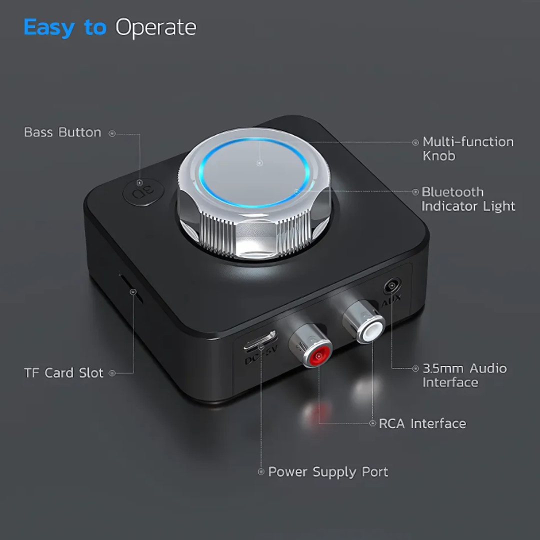 BluetoothReceiver - Trådløs Bluetooth 5.0 Audio RCA-Mottaker