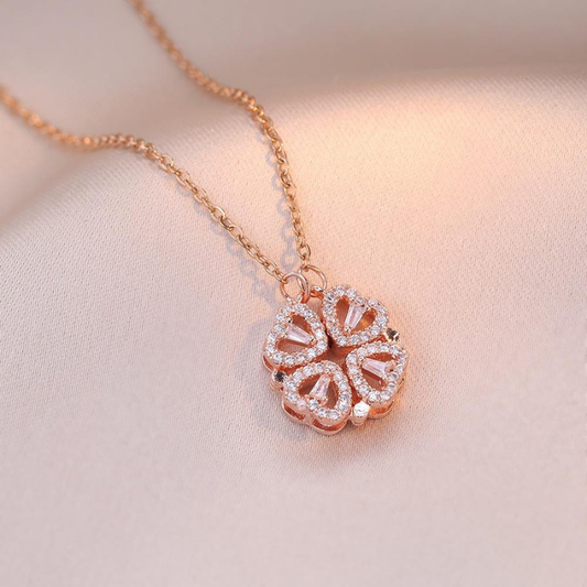 Jewelance™ CloverNecklace 1+1 GRATIS: Stilig To-Stil Magnetisk Hjerte Kløver Halskjede