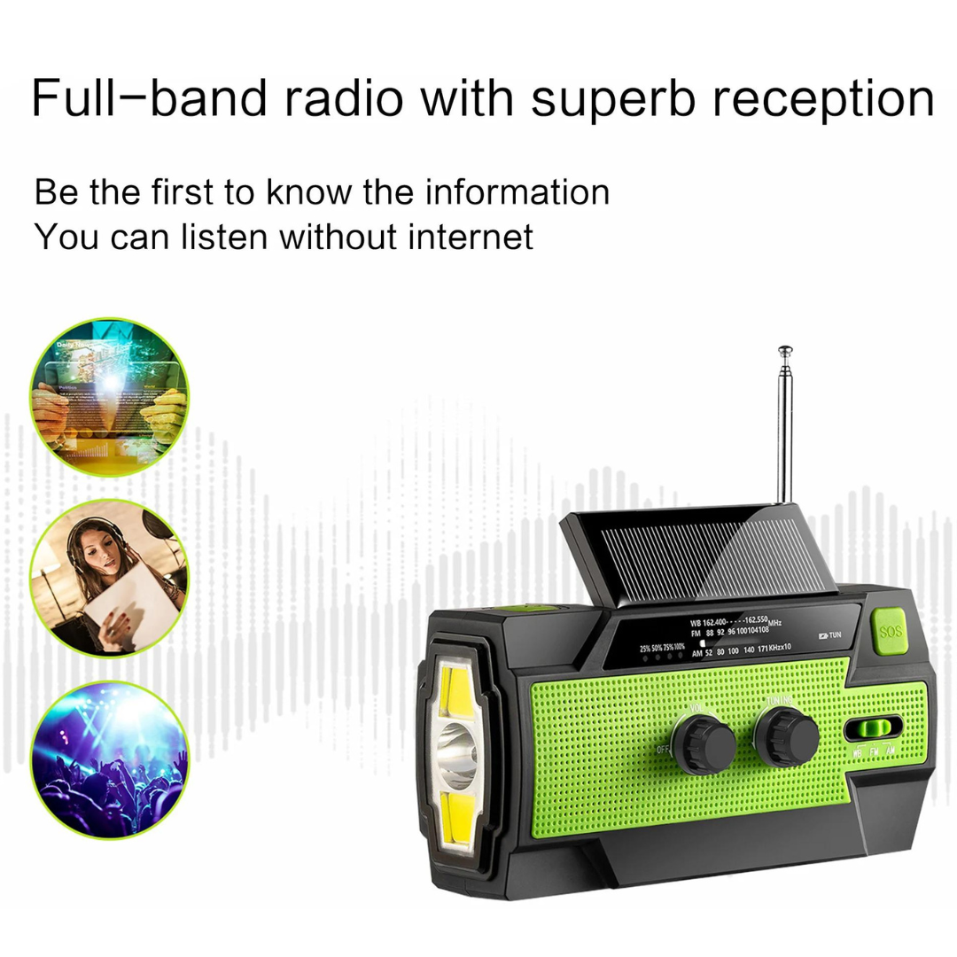 EmergencyRadio - Multifunksjonell Solcelledrevet Radio
